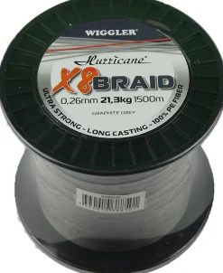 Hurricane X8 Braid Harmaa 0,38mm 40,4kg 1500m