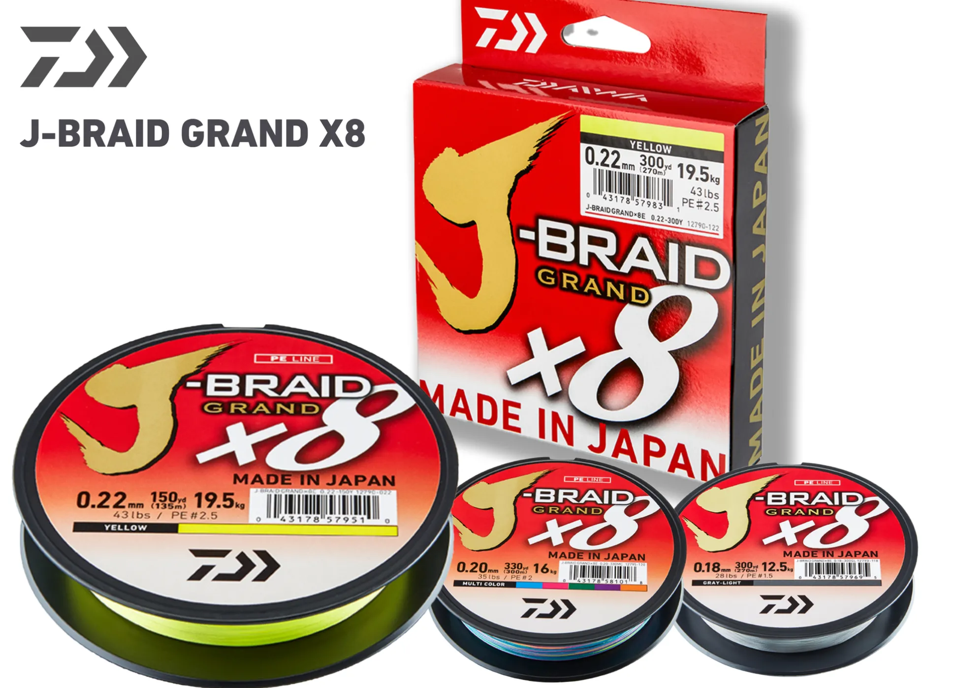 J-Braid Grand X8 Chartreuse 0,06mm 19,5kg 135m