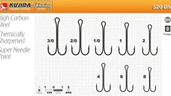 Kujira 520BN Aukinainen kaksihaarakoukku koko #3/0 10kpl