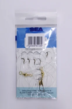 Litka viidellä kullanvärisellä koukulla joiden ympärillä kalaimitaatio #1/0