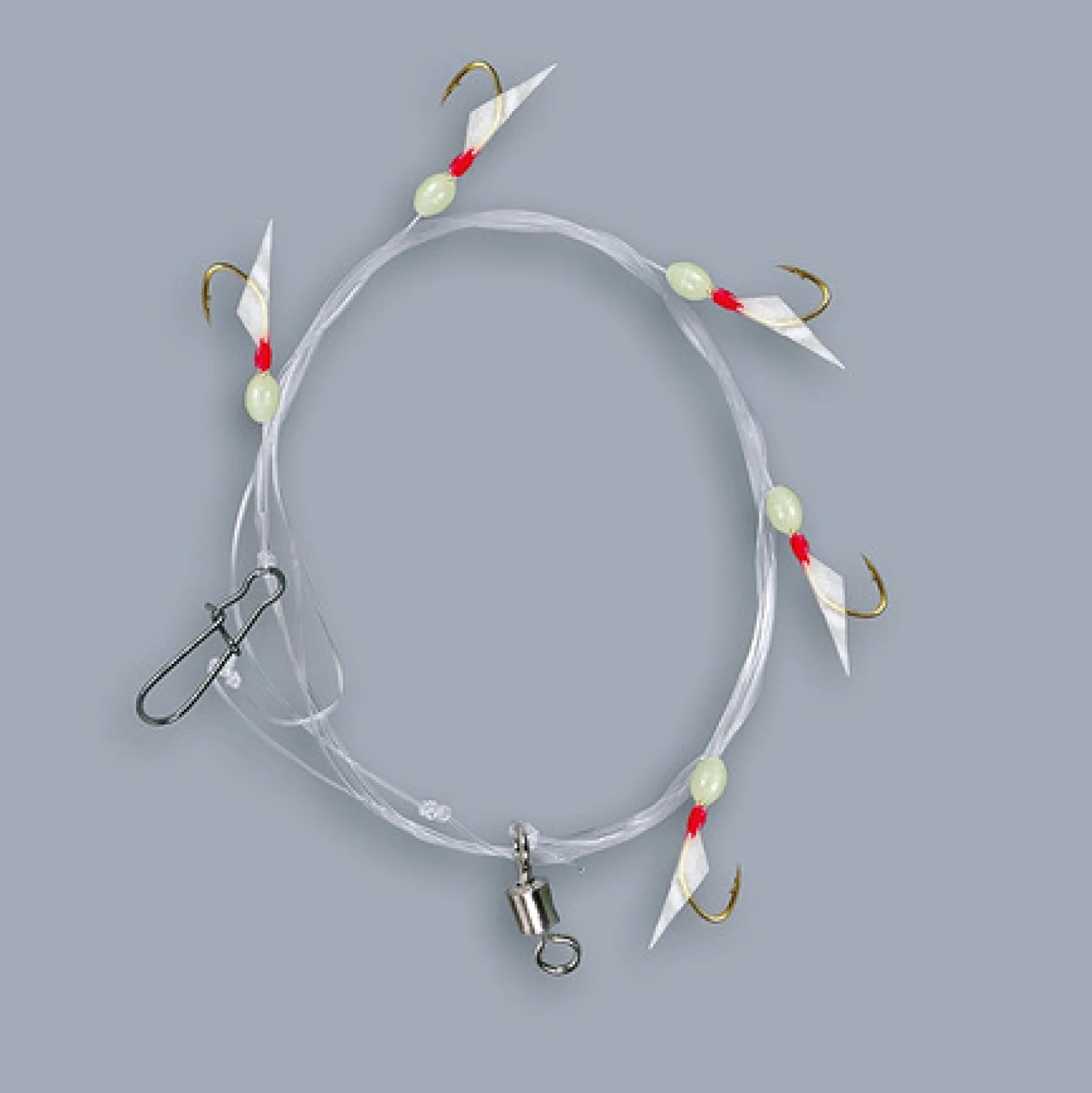 Silakkalitka kalannahka imitaatiolla ja fosfori helmellä. koukku #4